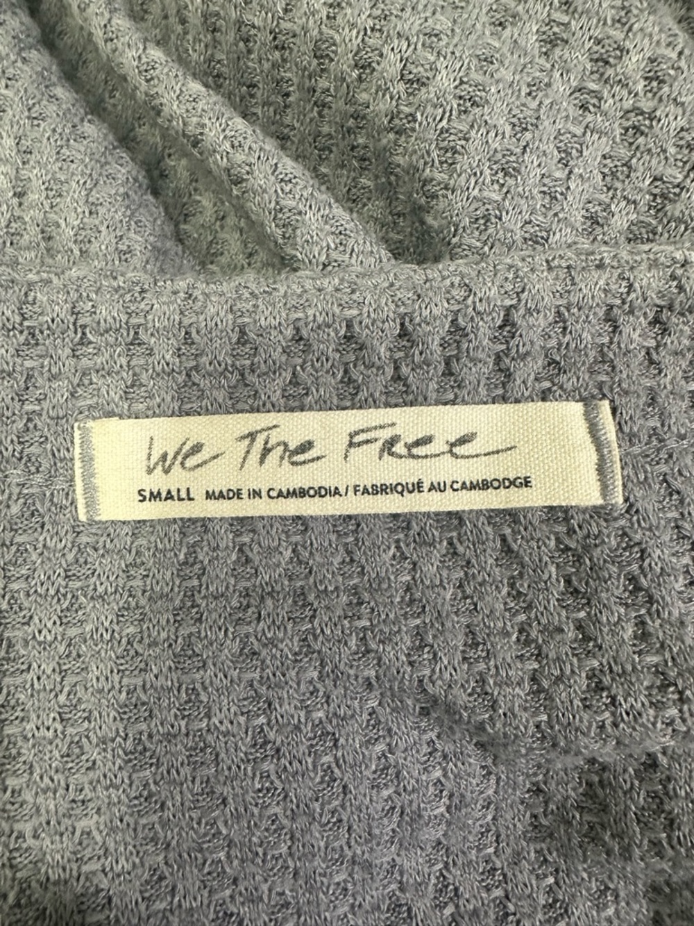 We The Free North Shore Thermal Waffle Tunic Gray Knit Top - Picture 6 of 8